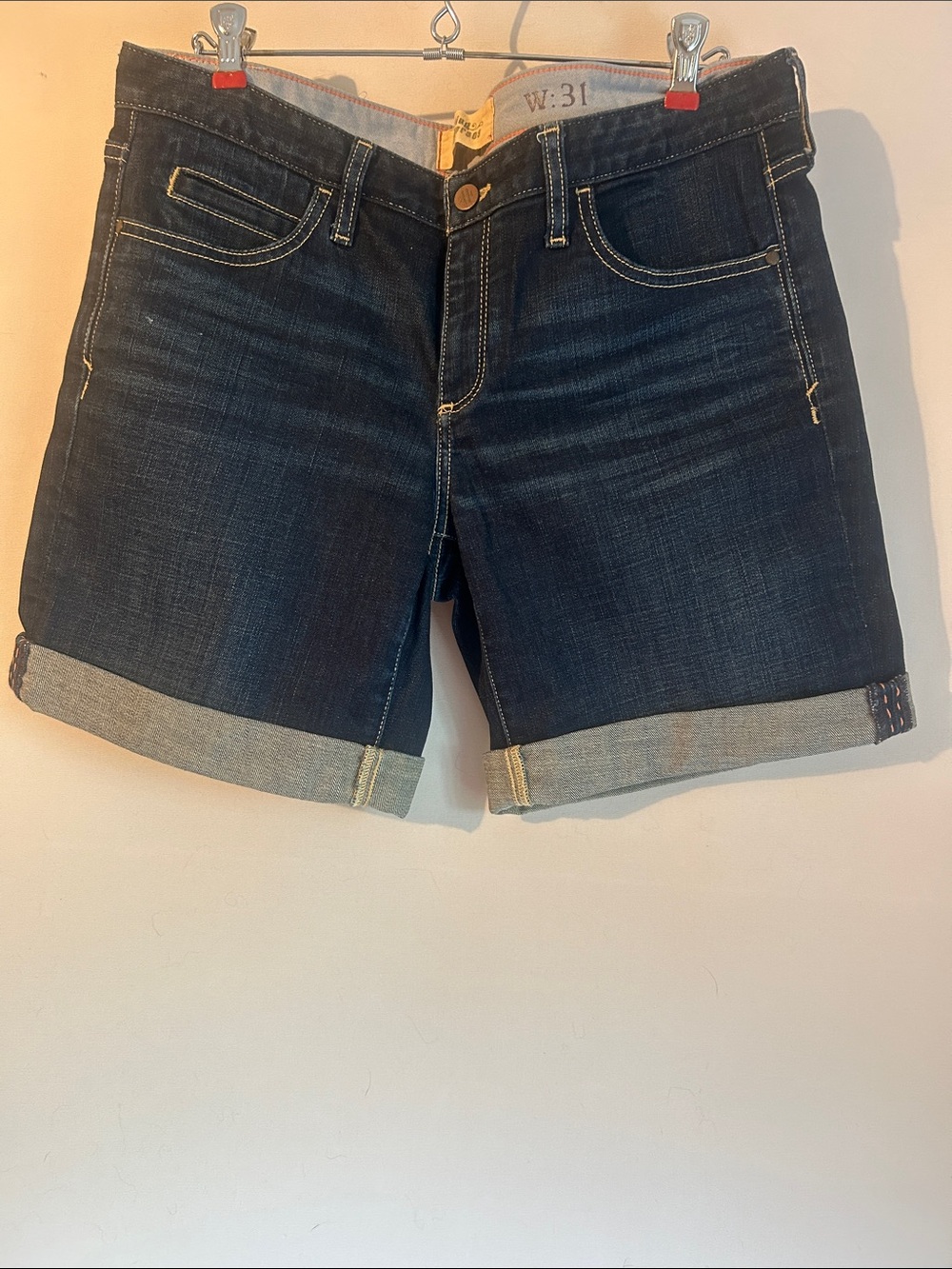 Holding Horses Dark Indigo Denim Roll-Cuff Women’s Shorts W 31